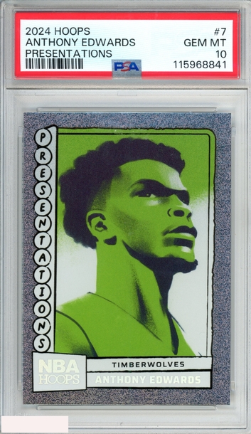 2024 PANINI NBA HOOPS PRESENTATIONS ANTHONY EDWARDS #7 PSA 10 GEM MT