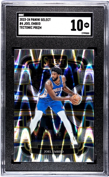 2023 Panini Select Tectonic Prizm Joel Embiid #4 SGC 10