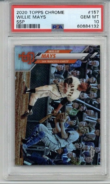 2020 TOPPS CHROME #157 WILLIE MAYS CARD SAN FRANCISCO GIANTS PSA 10 SSP LOW POP