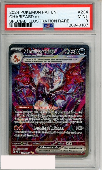 2024 POKEMON PAF EN CHARIZARD EX #234 SPECIAL ILLUSTRATION RARE PSA 9
