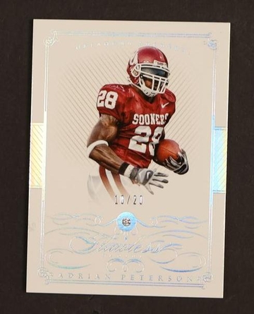 2015 Panini National Treasures 4 Adrian Peterson Treasures /20 Sooners
