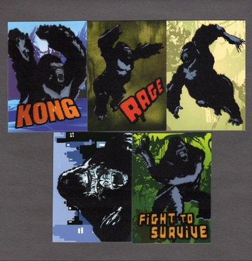 2005 Topps King Kong 8th Wonder Flocked Complete Insert Set 1-5