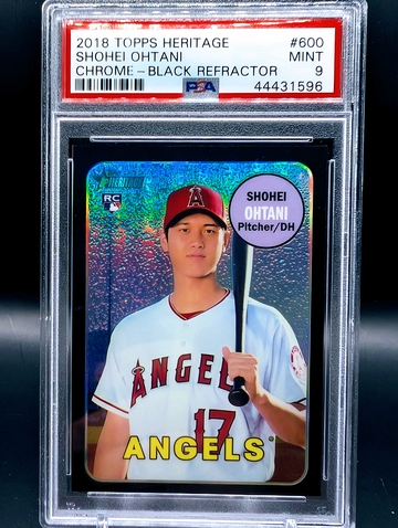 2018 Topps Heritage Black Chrome Refractor Shohei Ohtani Rookie RC #/569 PSA 9