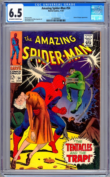 AMAZING SPIDER-MAN #54 CGC 6.5 STAN LEE JOHN ROMITA DR OCTOPUS AUNT MAY APP 1967