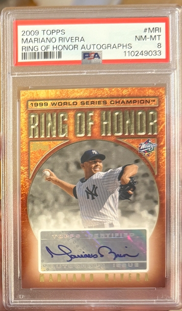 2009 Topps Mariano Rivera Ring Of Honor Autograph PSA 8
