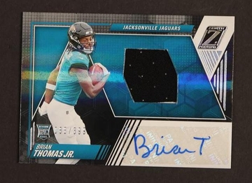 2023 Panini Zenith 208 Brian Thomas Jr. Rookie Patch Autographs Rookie /299 Jacksonville Jaguars