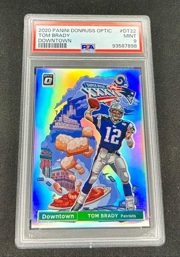 2020 Tom Brady Panini Donruss Optic Downtown Super Bowl Prizm PSA 9 #DT-22 Silver SP