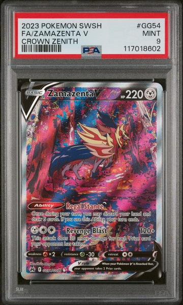 2023 Pokemon SWSH #GG54 Zamazenta V Crown Zenith PSA 9