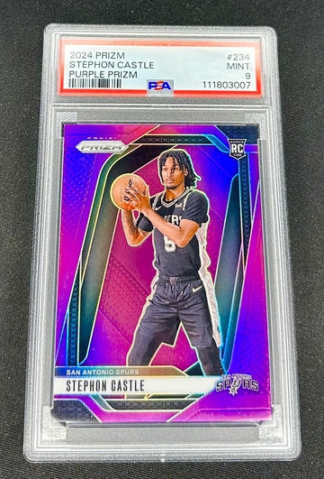 2024-25 Stephon Castle Panini Prizm True Purple Rookie 20/99 PSA 9 #234 RC Solid SP