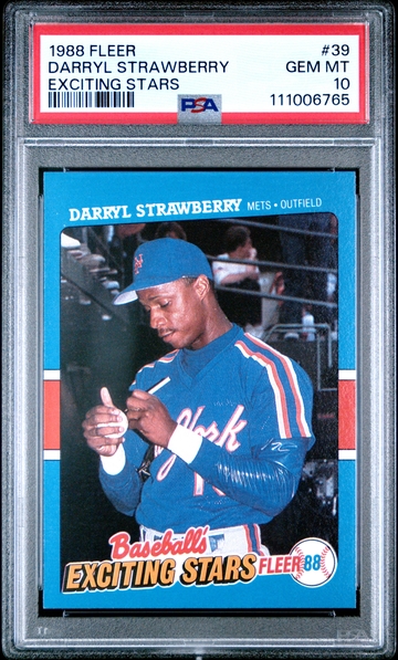  1988 FLEER #39 DARRYL STRAWBERRY EXCITING STARS GEM MINT PSA 10