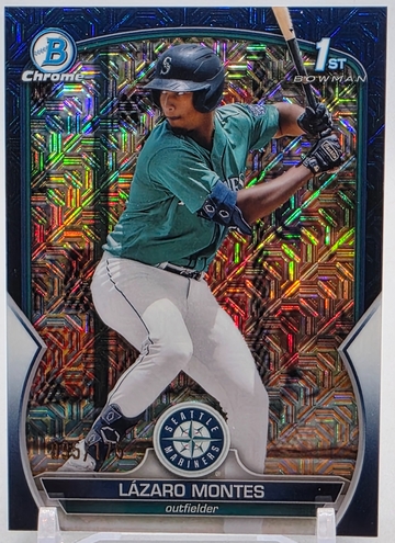 2023 Bowman Chrome 1st Mega Box Mojo 🔥 LAZARO MONTES 🔥 Navy Refractor #/175
