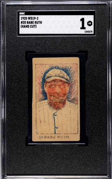 1920 W519-1-2 Numbered Babe Ruth #20 SGC 1
