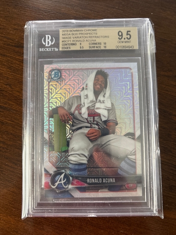 2018 Bowman Chrome Mega Box Ronald Acuna Jr Towel On Head BGS 9.5!