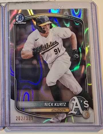 2025 Bowman Chrome Nick Kurtz Lava Refractor Parallel 