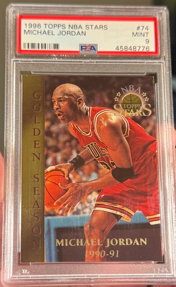1996 Topps NBA Stars Michael Jordan Golden Seasons PSA 9