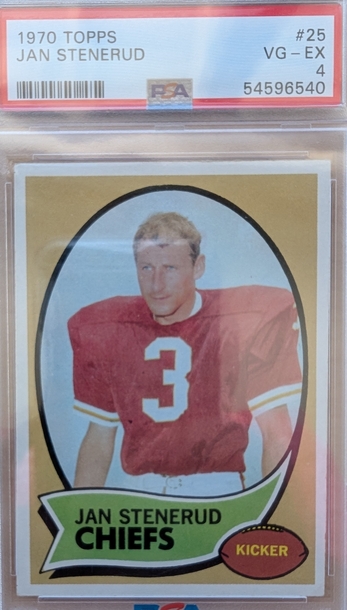 1970 Topps Jan Stenerud HoF RC PSA 4