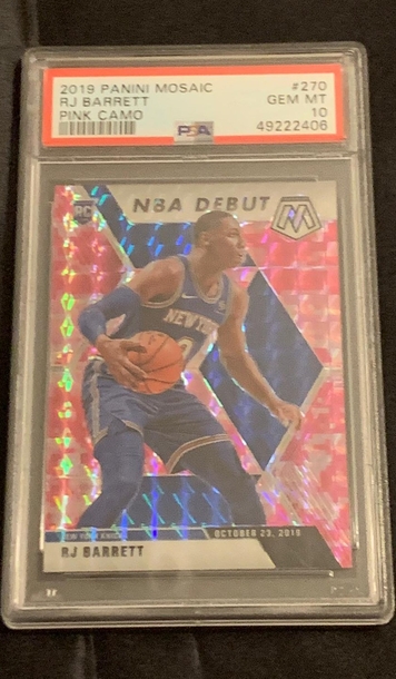 2019 Mosaic RJ Barrett Debut Pink Camo PSA 10