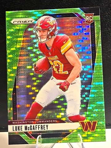 2024 Panini Prizm Luke McCaffrey RC Neon Green Pulsar Rookie #367