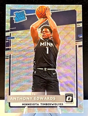 2020-21 Donruss Optic  Anthony Edwards  Rated Rookie  Silver Wave  RC Timberwolves