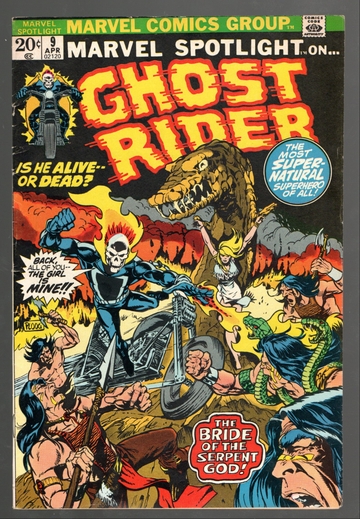 1973 Marvel Comic Book Marvel Spotlight #8 5th Ghost Rider AppearanceF