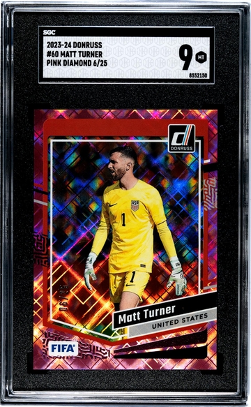 2023-24 Donruss Pink Diamond Matt Turner #60 /25 SGC 9