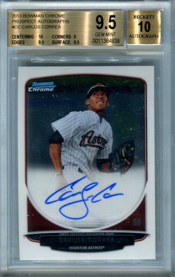 2013 Bowman Chrome Carlos Correa BGS 9.5 auto 10