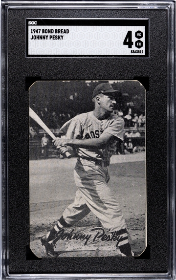 1947 Bond Bread Johnny Pesky Boston Red Sox SGC 4 VGEX