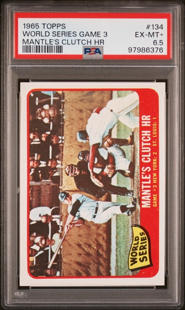 1965 Topps #134 Mickey Mantle World Series Game 3 PSA 6.5