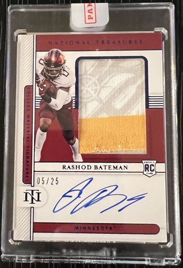 2021 Rashod Bateman National Treasures Patch Auto RC 05/25