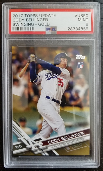 PSA 9 - 2017 TOPPS UPDATE CODY BELLINGER RC #US50 (1394/2017) GOLD