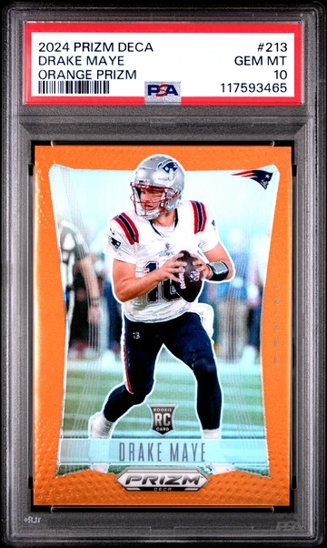 2024 PANINI PRIZM DECA #213 DRAKE MAYE ORANGE PRIZM PSA 10 - LOW POP