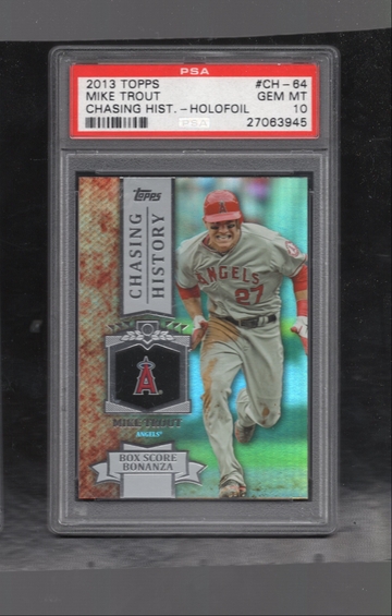 2013 Topps Chasing History #CH-64 Mike Trout HOLOFOIL RARE LOW POP PSA 10 GEM MINT