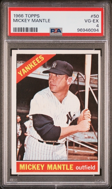 1966 Topps #50 Mickey Mantle PSA 4