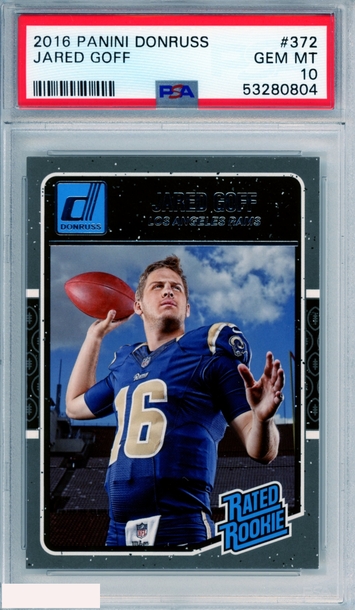 2016 PANINI DONRUSS JARED GOFF #372 ROOKIE LOS ANGELES RAMS RC PSA 10 GEM MT