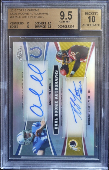 BGS 9.5 - 2012 TOPPS CHROME ANDREW LUCK RC ROOKIE (23/30) DUAL AUTO 10 TRUE GEM++