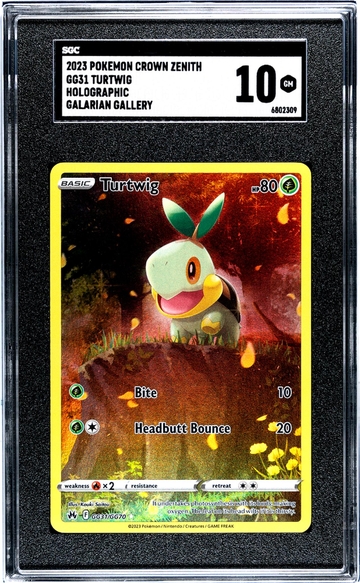 2023 Pokémon Sword & Shield Crown Zenith Galarian Gallery Turtwig #GG31 SGC 10