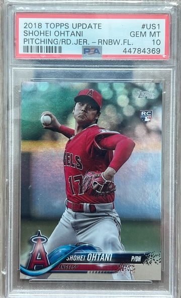 2018 TOPPS UPDATE SHOHEI OHTANI PITCHING RED JERSEY RAINBOW FOIL PSA 10