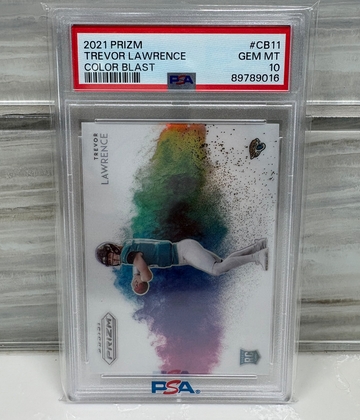 2021 Panini Prizm Trevor Lawrence RC Color Blast PSA 10