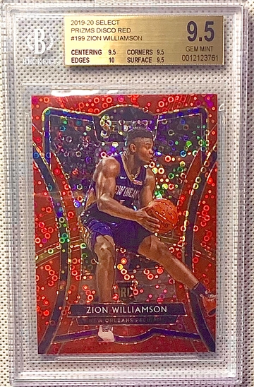 Zion Williamson Select Red Prizm Disco Premier Level #07/49