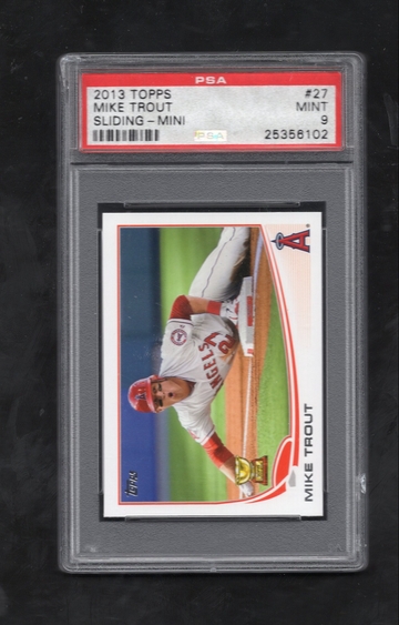 2013 Topps #27 Mike Trout SLIDING - MINI PSA 9 MINT