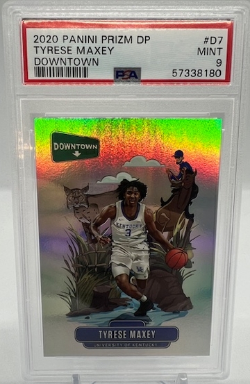 2020 Tyrese Maxey Prizm Downtown PSA 9