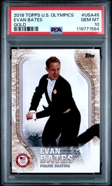 2018 Topps US Winter Olympics Evan Bates Gold PSA 10