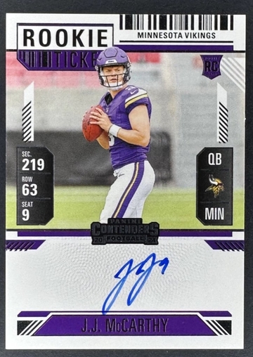 2024 Panini Contenders JJ McCarthy Rookie Ticket On Card Auto SSP