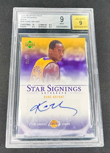 2007 Kobe Bryant Upper Deck Star Signings Gold Auto /20 BGS 9 Autograph SP UD Signature