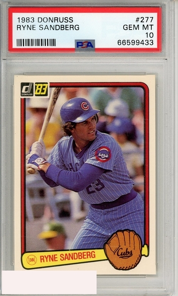 1983 DONRUSS RYNE SANDBERG #277 PSA 10 GEM MT RC ROOKIE