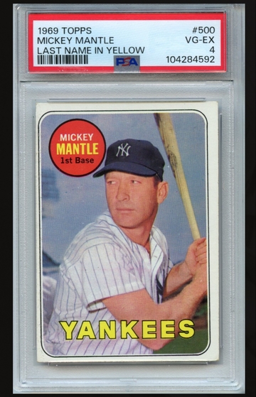 1969 Topps Mickey Mantle #500 PSA 4