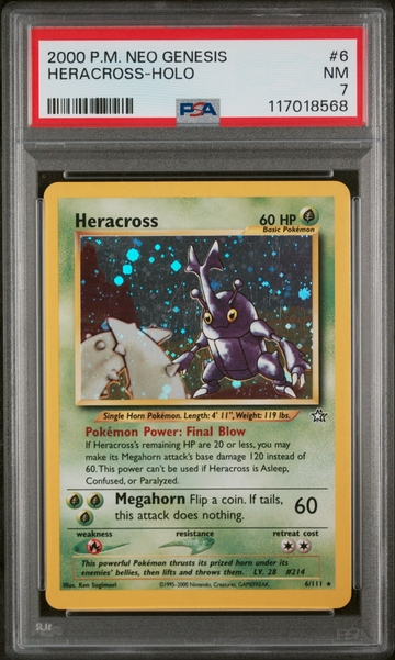 2000 Pokemon #6/111 Heracross Neo Genesis PSA 7
