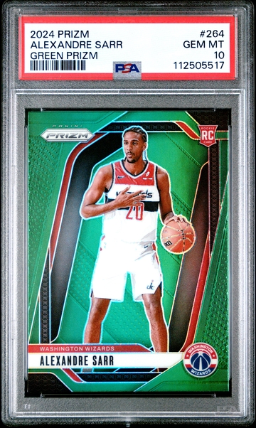 Alexandre Sarr 2024 Panini Prizm #264 Green PSA 10 RC