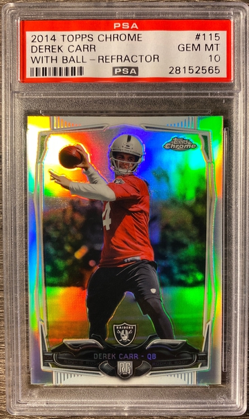 2014 Topps Chrome Prizm Refractor Derek Carr PSA 10