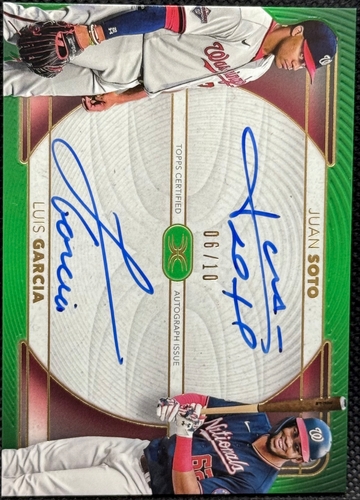 Juan Soto Luis Garcia 2021 Topps Definitive Green /10 Dual Auto